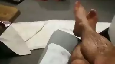 Cuckold sees his desi nude wife getting fucked by a servant