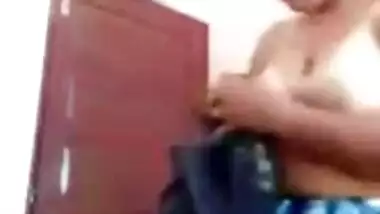 Flirtatious Indian aunty flaunts titties and spreads butt at home