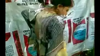 Sexy village teen taking bath in an open place