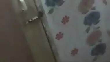 Attractive Desi girl changes in bathroom without knowing about cam