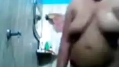 Indian aunty bathing